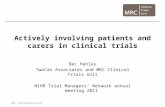 Actively involving patients and carers in clinical trials Bec Hanley TwoCan Associates and MRC Clinical Trials Unit NIHR Trial Managers’ Network annual.