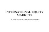 INTERNATIONAL EQUITY MARKETS 1. Differences and Instruments.