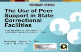 EXEMPLARY MODELS OF PEER SUPPORT TO INCARCERATED PERSONS WITH MENTAL ILLNESS Wednesday, August 27, 2014 3:00–4:30 p.m., EDT.