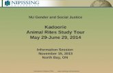 International Initiatives Office  NU Gender and Social Justice Kadoorie Animal Rites Study Tour May 29-June 29, 2014 Information.