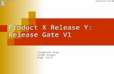 Copyright Feature Creep 2008 Product X Release Y: Release Gate V1 Josephine Soap Freda Bloggs Hugh Jarse.