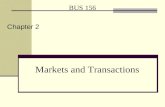 BUS 156 Chapter 2 Markets and Transactions. 2 Types of Markets Money Markets: the market where short-term securities are bought and sold Capital Market: