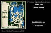 2 nd German Expressionism movement 1911 to 1914 Munich, Germany Der Blaue Reiter (The Blue Rider) Cover of Der Blaue Reiter almanac, c.1912.