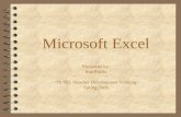Microsoft Excel Presented by: Sue Priolo ~TE 882 -Teacher Development Training~ Spring 2006.