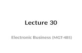 Lecture 30 Electronic Business (MGT-485). Review of Lecture 29: – Affiliate Programs Topic to Cover Today (Lecture 30) – Globalization.