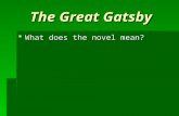 The Great Gatsby  What does the novel mean?. The Great Gatsby Literary Elements