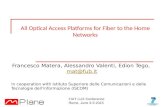All Optical Access Platforms for Fiber to the Home Networks Francesco Matera, Alessandro Valenti, Edion Tego, mat@fub.it mat@fub.it In cooperation with.