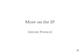 More on the IP Internet Protocol. Internet Layer Process Transport layer process passes EACH TCP segment to the internet layer process for delivery Transport.