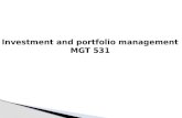 Investment and portfolio management MGT 531. Lecture # 23.