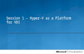 Session 1 – Hyper-V as a Platform for VDI. Virtual Presentation Presentation layer separate from process Virtual Presentation Presentation layer separate.