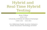 Conventional Hybrid and Real-Time Hybrid Testing Brian Phillips 브라이언 필립스 University of Illinois at Urbana-Champaign 일리노이 대학교 - 어바나 샴페인 For 2008