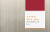 Habit 6: Synergize *** Remember – this material is based on 7 Habits.