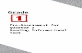 1 Pre-Assessment for Quarter 3 Reading Informational Text Grade.