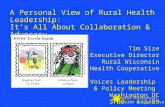 Rural Wisconsin Health Cooperative A Personal View of Rural Health Leadership: It’s All About Collaboration & Advocacy Tim Size Executive Director Rural.