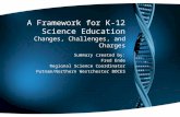 A Framework for K-12 Science Education Changes, Challenges, and Charges Summary created by: Fred Ende Regional Science Coordinator Putnam/Northern Westchester.