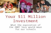 Your $11 Million Investment What the expiration of the 2007 levy would mean for our schools.
