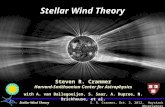 Stellar Wind Theory Steven R. Cranmer Harvard-Smithsonian Center for Astrophysics with A. van Ballegooijen, S. Saar, A. Dupree, N. Brickhouse, et al.