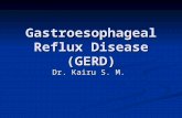 Gastroesophageal Reflux Disease (GERD) Dr. Kairu S. M.