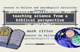 Practical applications for teaching science from a biblical perspective (or patsfbp!) mark ritter reasons to believe swordandspirit.com reasons to believe.