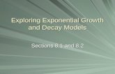Exploring Exponential Growth and Decay Models Sections 8.1 and 8.2.