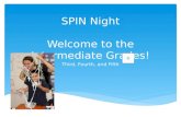 SPIN Night Welcome to the Intermediate Grades! Third, Fourth, and Fifth.