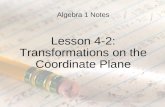 Algebra 1 Notes Lesson 4-2: Transformations on the Coordinate Plane.