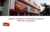 DIRECT BENEFIT TRANSFER STATUS REPORT & ISSUES. DBT – STAKE HOLDERS  EFMS  Agency (State Government) – MORD – NIC CEPT & SDC DOP Similar in case of.