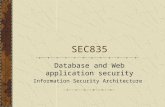 SEC835 Database and Web application security Information Security Architecture.