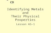 Agricultural Mechanics CD Identifying Metals and Their Physical Properties Lesson A5–1.