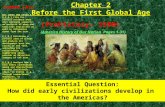 Chapter 2 Before the First Global Age (Prehistory- 1500) (America History of Our Nation Pages 1-31) Powerpoint by Mr. Zindman 1 Essential Question: How.