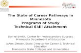 The State of Career Pathways in Minnesota Programs of Study Technical Skill Attainment Daniel Smith, Center for Postsecondary Success Minnesota Department.