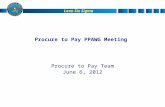 Procure to Pay PPAWG Meeting Procure to Pay Team June 6, 2012.
