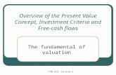 FIN 819: Lecture 2 Overview of the Present Value Concept, Investment Criteria and Free-cash flows The fundamental of valuation.