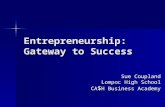 Entrepreneurship: Gateway to Success Sue Coupland Lompoc High School CA $ H Business Academy.