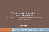 Telecommunications and Networks Section 2 “Telecommunications Network Alternatives” CHAPTER 6 Lecture-8/ T. Nouf Almujally 1.