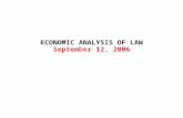 ECONOMIC ANALYSIS OF LAW September 12, 2006. ECONOMIC ANALYSIS OF LAW Course.
