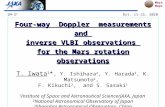Mars Mapc Four-way Doppler measurements and inverse VLBI observations for the Mars rotation observations T. Iwata 1 *, Y. Ishihara 2, Y. Harada 3, K. Matsumoto