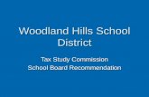 Woodland Hills School District Tax Study Commission School Board Recommendation.