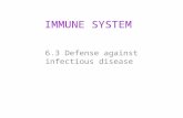 IMMUNE SYSTEM 6.3 Defense against infectious disease.