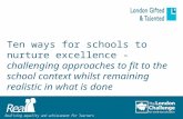 Ten ways for schools to nurture excellence - challenging approaches to fit to the school context whilst remaining realistic in what is done.
