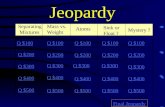 Jeopardy Separating Mixtures Mass vs. Weight Atoms Sink or Float ? Mystery ? Q $100 Q $200 Q $300 Q $400 Q $500 Q $100 Q $200 Q $300 Q $400 Q $500 Final.
