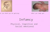 Infancy Physical, Cognitive and Social emotional What you think you’re gettingWhat you really get...