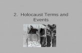 2. Holocaust Terms and Events. Kristallnacht “The Night of Broken Glass” In 1938 many Polish Jews living in Germany were rounded up and sent to a concentration.