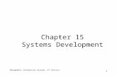 Management Information Systems, 4 th Edition 1 Chapter 15 Systems Development.