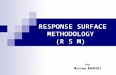 RESPONSE SURFACE METHODOLOGY (R S M) Par Mariam MAHFOUZ.