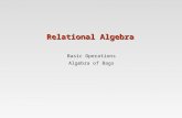 Relational Algebra Basic Operations Algebra of Bags.