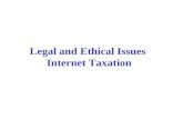 Legal and Ethical Issues Internet Taxation. Introduction Real space –Our physical environment consisting of temporal and geographic boundaries Cyberspace.