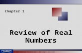 © 2010 Pearson Prentice Hall. All rights reserved Chapter 1 Review of Real Numbers.