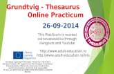 Grundtvig - Thesaurus Online Practicum 26-09-2014 Grundtvig Learning Partnership "Thesaurus" 2013-2015 has been funded with support from the European Commission.