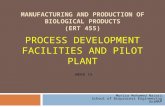 PROCESS DEVELOPMENT FACILITIES AND PILOT PLANT Munira Mohamed Nazari School of Bioprocess Engineering UniMAP MANUFACTURING AND PRODUCTION OF BIOLOGICAL.